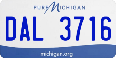 MI license plate DAL3716