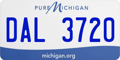 MI license plate DAL3720