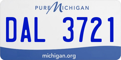 MI license plate DAL3721