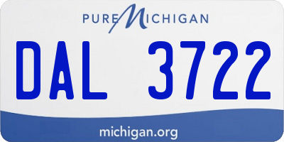 MI license plate DAL3722