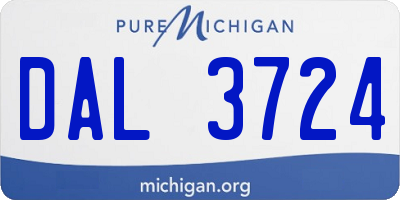 MI license plate DAL3724
