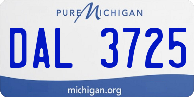 MI license plate DAL3725