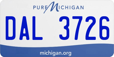 MI license plate DAL3726