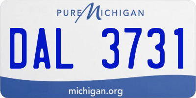 MI license plate DAL3731