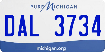 MI license plate DAL3734