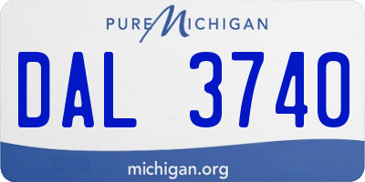 MI license plate DAL3740