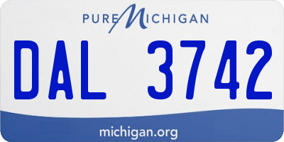 MI license plate DAL3742