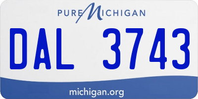 MI license plate DAL3743