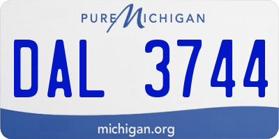 MI license plate DAL3744