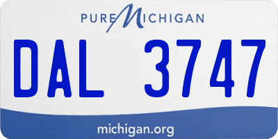 MI license plate DAL3747