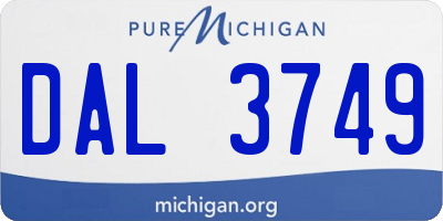 MI license plate DAL3749