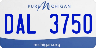 MI license plate DAL3750