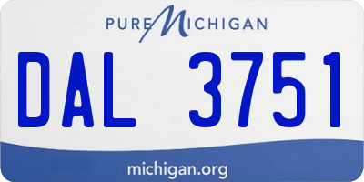 MI license plate DAL3751