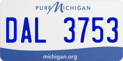 MI license plate DAL3753