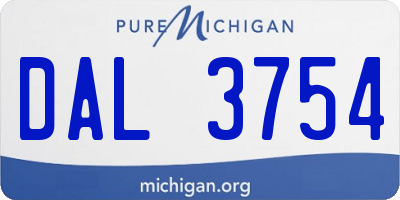 MI license plate DAL3754