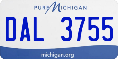 MI license plate DAL3755
