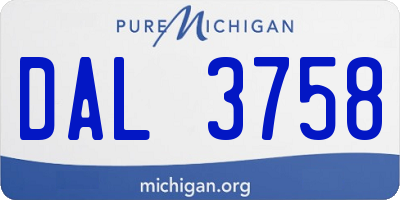 MI license plate DAL3758