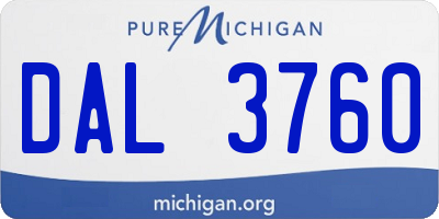MI license plate DAL3760