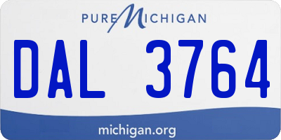 MI license plate DAL3764