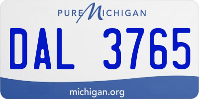 MI license plate DAL3765