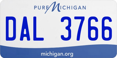 MI license plate DAL3766