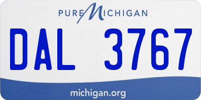 MI license plate DAL3767