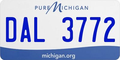 MI license plate DAL3772