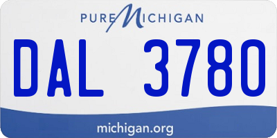 MI license plate DAL3780