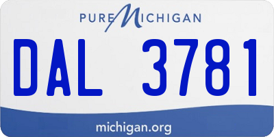 MI license plate DAL3781