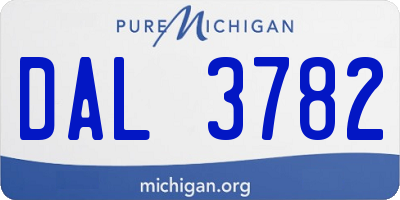 MI license plate DAL3782