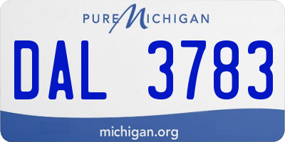 MI license plate DAL3783