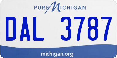 MI license plate DAL3787