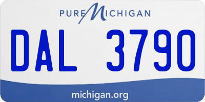 MI license plate DAL3790