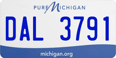 MI license plate DAL3791