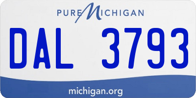 MI license plate DAL3793