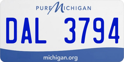 MI license plate DAL3794