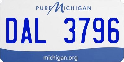 MI license plate DAL3796