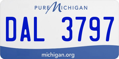 MI license plate DAL3797