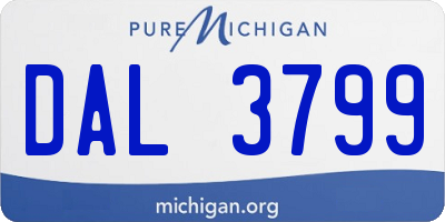 MI license plate DAL3799