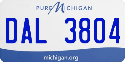 MI license plate DAL3804