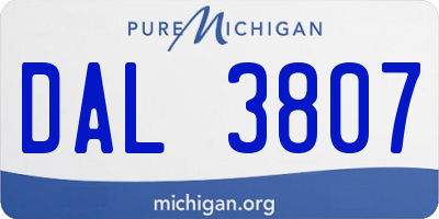 MI license plate DAL3807
