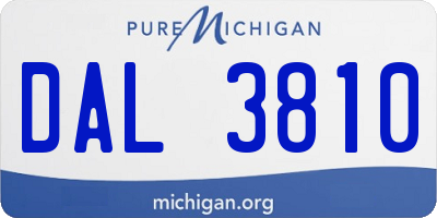 MI license plate DAL3810