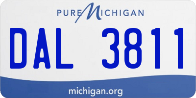 MI license plate DAL3811