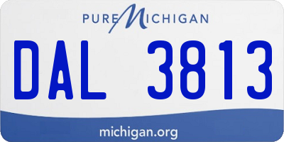 MI license plate DAL3813