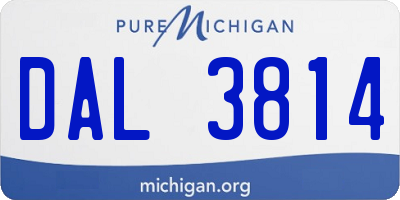 MI license plate DAL3814