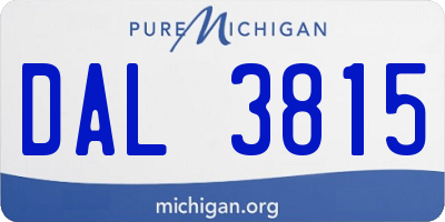 MI license plate DAL3815