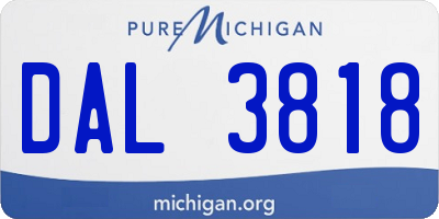 MI license plate DAL3818