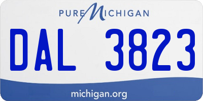 MI license plate DAL3823