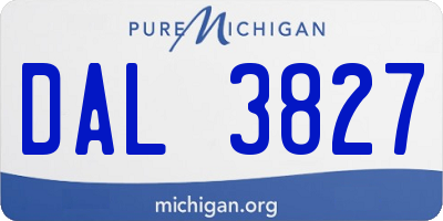 MI license plate DAL3827