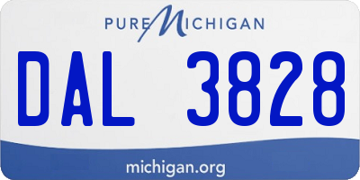 MI license plate DAL3828